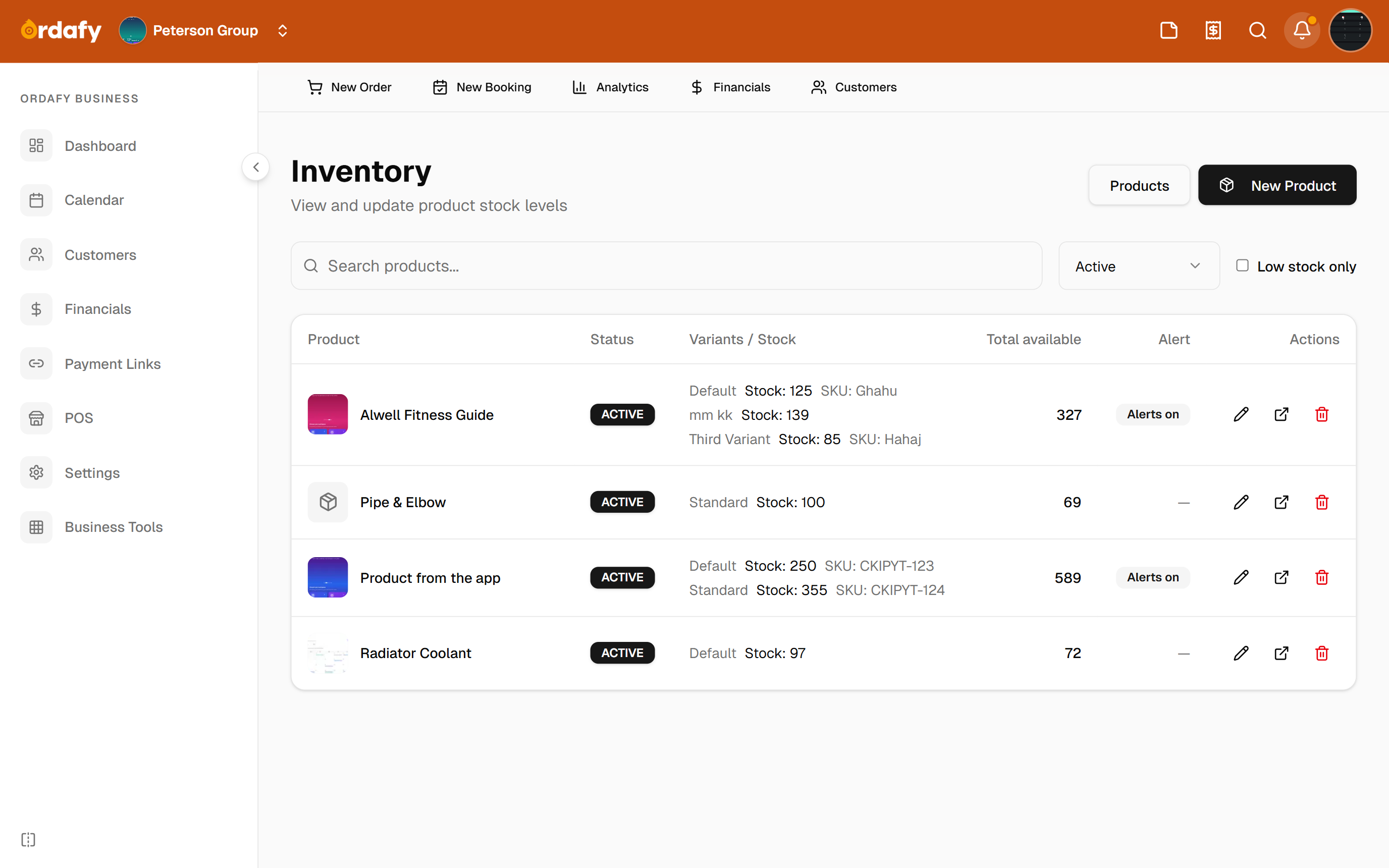 Product inventory