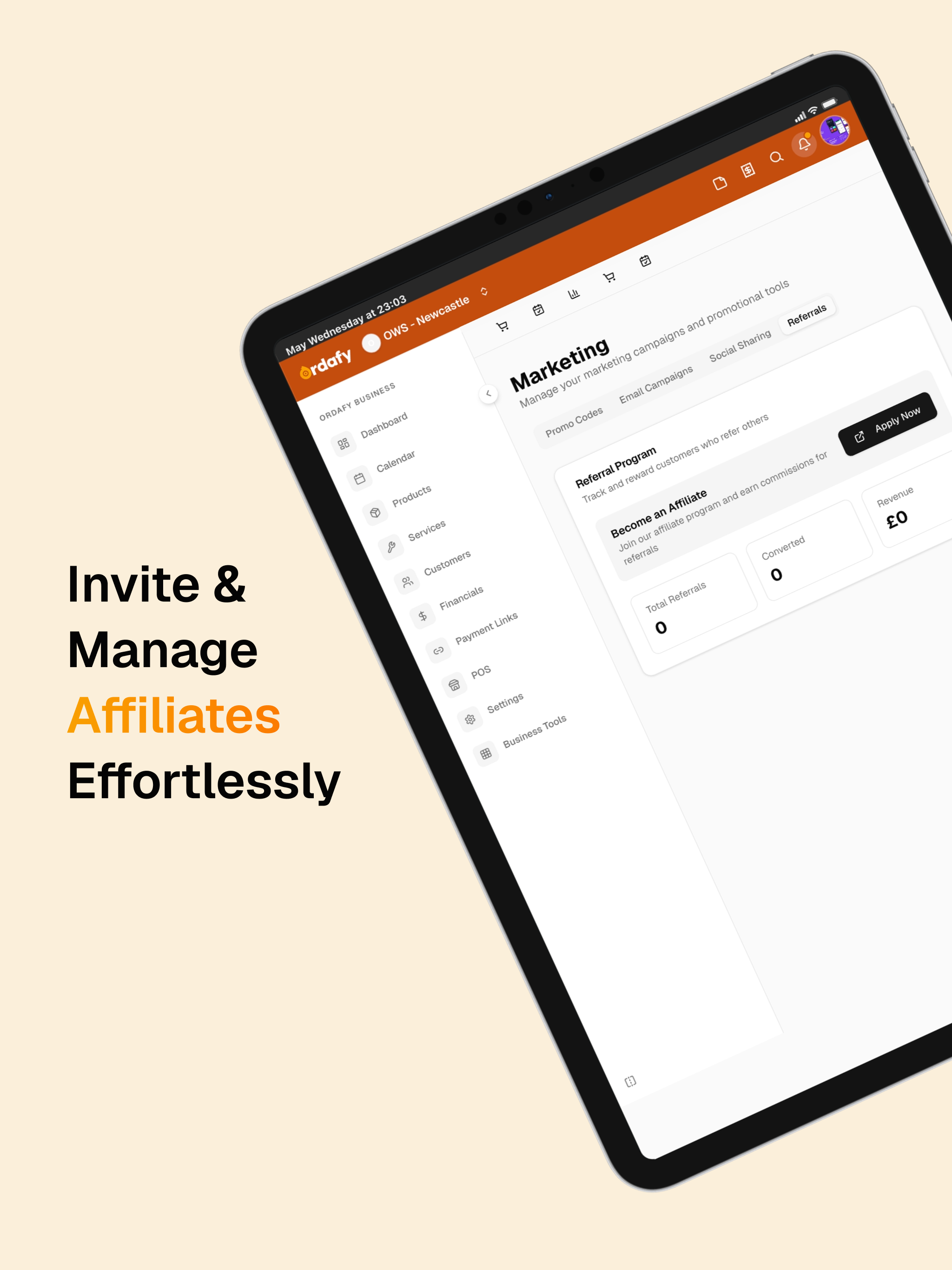 Invite & manage affiliates
