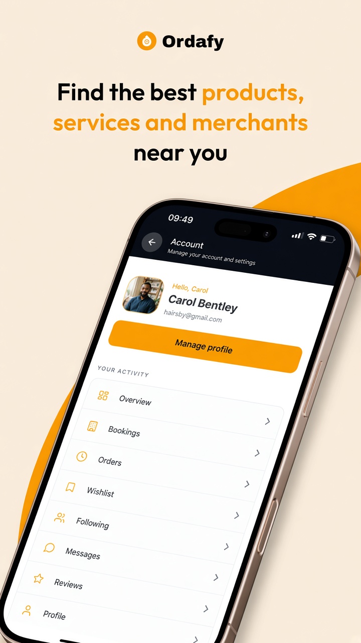Account on Ordafy