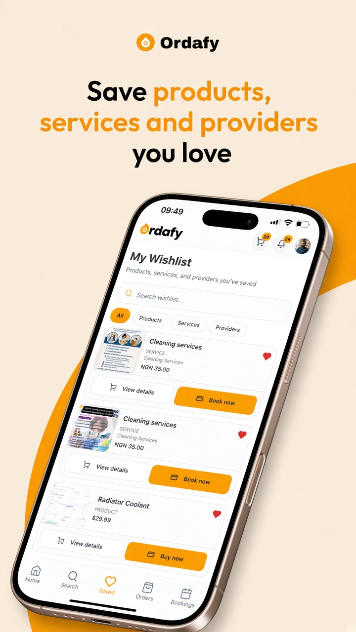 Wishlist on Ordafy