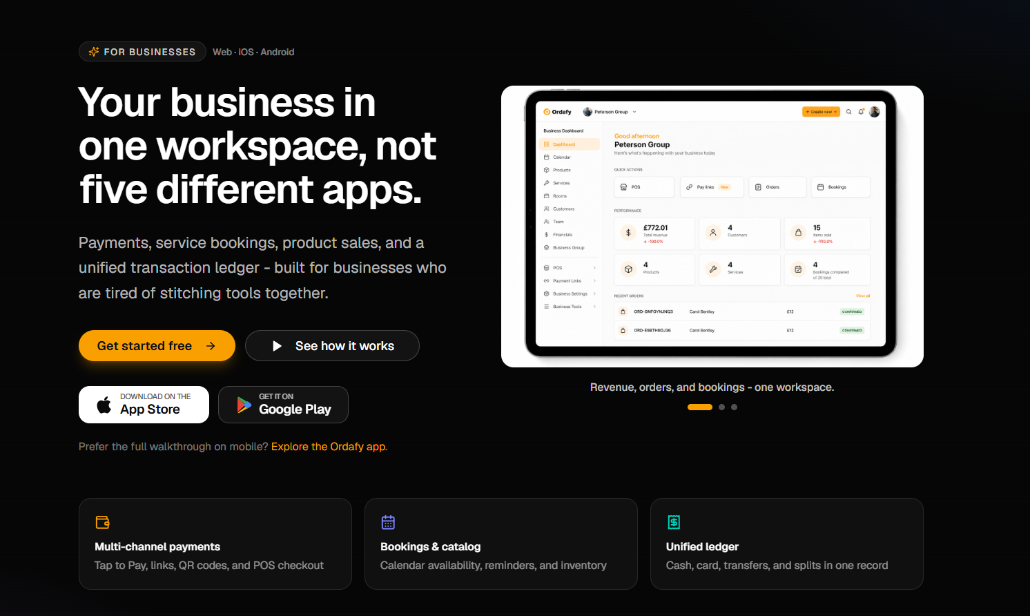 Ordify Ordafy Business — Sell, take bookings, get paid | Ordafy